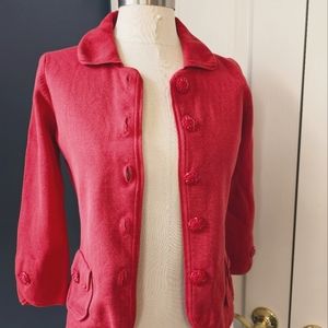 Banana Rep beautiful brilliant red (matches BR purses listed) sweater jacket. S